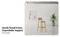 Upholstered High Stool with Backrest Modern Design Upholstered High Stool Sturdy Construction Padded Seat for Interior Designers