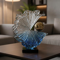 Abstract Sculpture Modern Resin Sculpture with Base Faceted Statue for Interior Designers