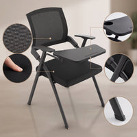 Folding Chair with Writing Foldable Armless Folding Chair Space-Saving Furniture for Students, Training Room, Classroom