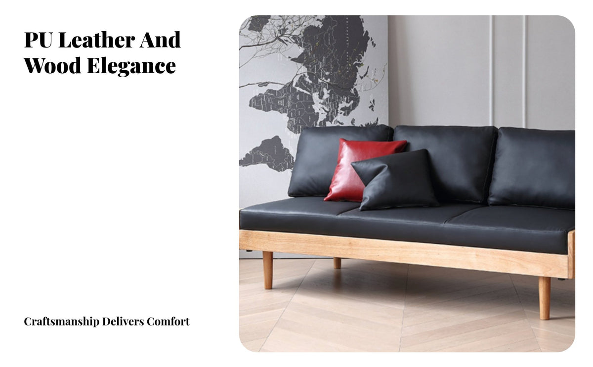 Italian design Armless 3-Seater Settee Luxury Feel Sofa Minimalist Design Couch Retro Aesthetic for Apartment Dwellers, Young Adults, Business Owners, Living Room, Office, Reception Area, Bedroom