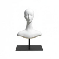 White Mannequin Head Easy to Clean Hat Display Head Smooth Finish Scarf Display Bust for Photo Photography