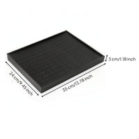 Velvet Jewelry Display Tray Rectangular Band Tray with Slots Soft Cushion Lightweight for Vanity