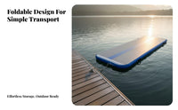 Foldable Inflatable Fishing Platform High Buoyancy Inflatable Floating Dock Heavy-Duty PVC Material Drop-Stitch Floating Platform Anti-Slip Surface for Anglers, Boaters, Boating, Lake, Swimming