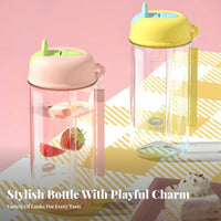 Straw Water Bottle Food Grade Material Portable Drink Cup Tumbler with Lid and Straw for Children, Students, Daily Use, Outdoor, Home