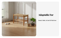 Japanese aesthetic doublelevel Woven Stool Multi-Functional Padded Shoe Storage Stool Space Saving Design Household Furniture Sturdy Construction for Homeowners, Families, Entryway, Hallway, Living Room, Bedroom