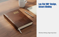 Planner Notebook, Schedule Book, Customizable Work Log, Vintage Soft Leather Cover, Waterproof, Multi-Layout, 320 Pages