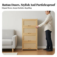 Large Capacity Tall Shelving Unit with Cabinet Rounded Corners Floor-Standing Hutch with Doors Farmhouse design storage unit for Book Lovers, Office Workers, Homeowners, Living Room, Bedroom