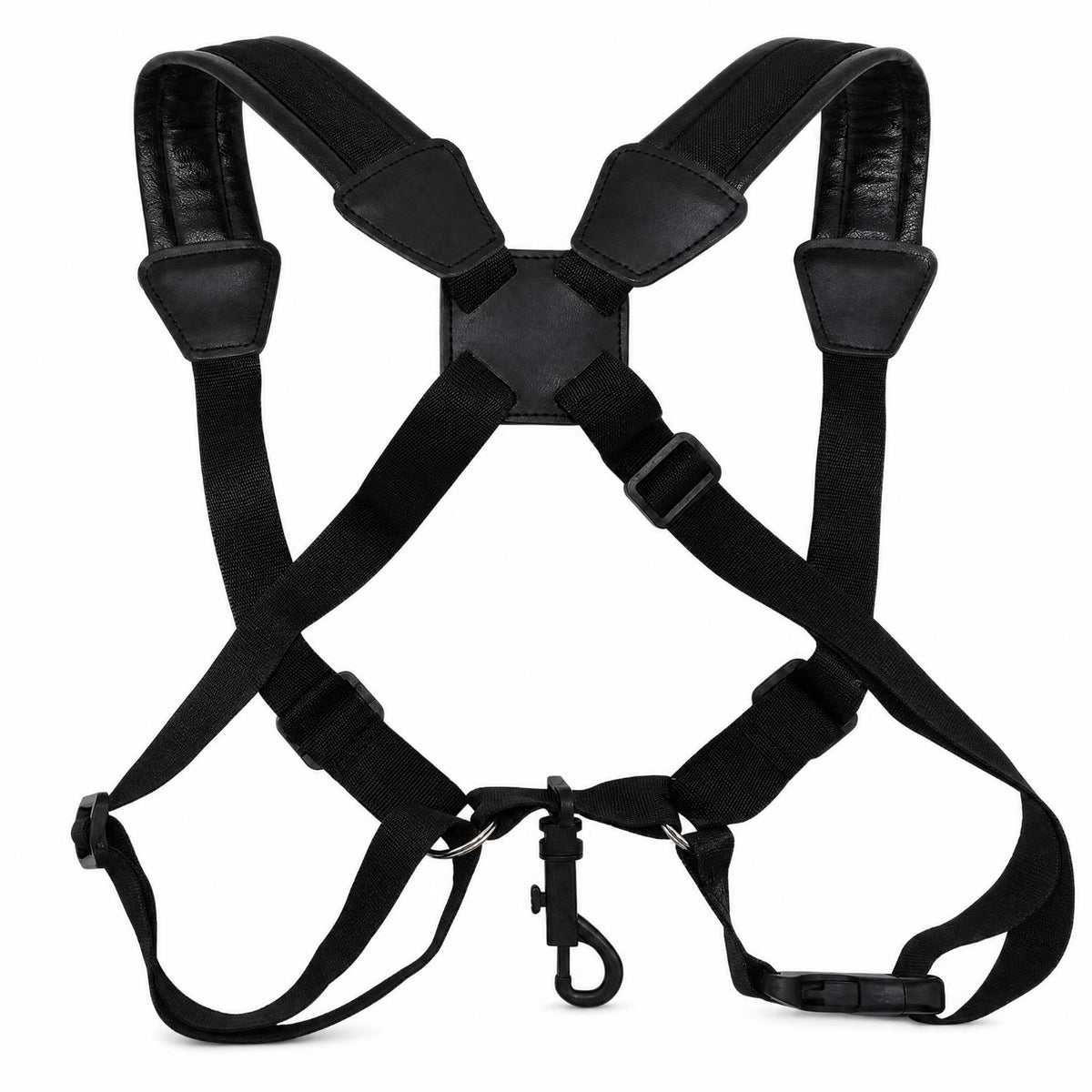 Nylon Padded Saxophone Harness PU Leather Double Shoulder Sax Strap