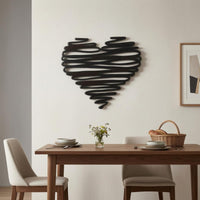 Steel Heart-Shaped-Wall Decoration Continuous Line Scribble Heart-Shaped-Wall Art Minimalist