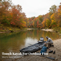 Sectional Sit-on-Top Kayak Two-Piece Design Single-Person Kayak Rod Holders Aquatic Catching Boat for Aquatic Catchers, Recreational Paddlers, Lakes