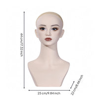 Mannequin Head Bust Long Neck Shoulder Mannequin Bust Skin Toned Toned