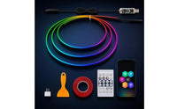 Car Ambient Lighting Kit Flexible Acrylic Neon Strip Lights Car Interior Lights Slim for Drivers, Dashboard, Center Console