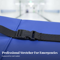 Multi-Functional Folding Stretcher Thickened Material Foldable Emergency Stretcher Safety Straps Folding Patient Gurney Anti-Slip Handles for Initial Responders, Caregivers, Hospital Personnel, Home Use, Ambulances, Stairwells