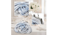 Elegant Floral Kiss Lock Evening Bag Dressy Rose Clutch Compact Flower Evening Clutch Romantic for Weddings, Prom, Date Nights