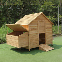 Chicken Coop with Laying Station Wooden Chicken Coop with Ramp Outdoor Avian   for Hobby Farmers, Backyard, Garden, Small Farm