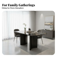 Rectangular Dining Table High-End Feel Rectangular Marble Top Table Easy to Clean Home Furniture for Apartment Dwellers, Homeowners, Restaurant