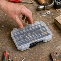 Portable Transparent Plastic Storage Box for Screwdriver Bits and Small Parts