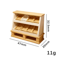 Mini Bread Cabinet Simulation Dollhouse Bakery Shelf Realistic Detail Tiny Bakery Display Case for Pretend Play