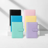 6 Pieces A6 Binder with Pockets Leather-Look Refillable Notebook Binder Loose-Leaf Notebook Reusable Refillable Journal Compact