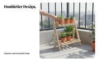 Foldable 2-Tier Folding floral Rack InstallationinstallationInstallation not required Plant Stand Ladder & aesthetic Display Shelf Easy Assembly for Gardeners, homeowners, Balcony, Indoor, Garden, Living Room