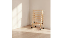 Hair Weaving Rack with Wheels Mobile Braiding Rack with Pegs Hair Weft Stand for Braiders