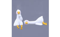 2 Pieces Duck Figurines Adorable Display Toppers Mini Ornaments for Office Workers, Teens