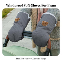 2 Pieces Winter Baby Carriage Handle Cover Easy to Install Pushchair Hand Muff Pram Gloves Machine Easy to Clean