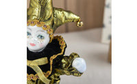 Italian Amorous Cherub Doll Handmade Harlequin Collectible Doll Good Luck Charm House Decoration for Display Cabinet, Bedroom