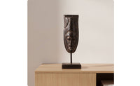 Mask Ornament Carved Mask with Stand Tall for Living Room, Shelf
