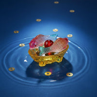 Wealth-Attracting Colored Glaze Koi Decor Auspicious Crystal Koi Ornament Creative Design for Living Room, Office, Entryway