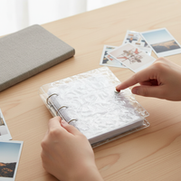 Crystal Clear 3-Inch Mini Photo Card Album with Wavy Design, Loose-Leaf Collector for Kpop Photocards