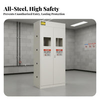 Gas Cylinder Cabinet Fire Resistant Detonation-Resistant-Resistant Gas Cabinet Heavy Duty Construction for Industrial Workers, Researchers, Factory