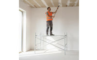 Galvanized Steel Adjustable Height Scaffold Quick Setup Adjustable Scaffolding Platform H-Frame Scaffolding Heavy Duty for Painters, DIY Enthusiasts, Contractors, Home Renovation, Indoor Use, Workshop