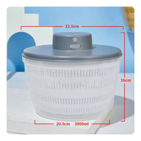 Large Capacity Electric Salad Dryer Rapid Dehydration Electric Vegetable Dryer Food-Grade Material Vegetable Dehydrator Bowl Two-Tier Design