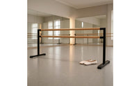 Double-Layer Barre Anti-Slip Mobile Dance Barre Wooden Handrails for Stretching, Indoor