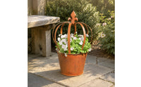 Weathered Crown Planter Distressed Look Iron Plant Pot Indoor Outdoor Use Country Garden Planter for Balcony