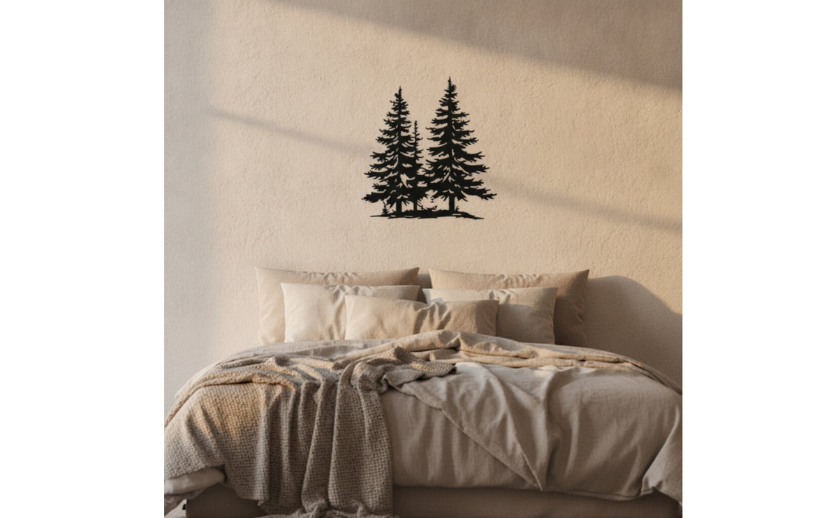 Metal Conifer Wall Hanging Tree Wall Rustic cabinInspired Metal Conifer Wall Hanging Tree Wall Decor Rustic for Living Room, Entryway