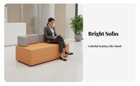 Curved configurable Sofa and Table Set Modern design Reception Furniture Minimalist Aesthetic Lounge Seating for Interior Designers, Office Managers, Lobby