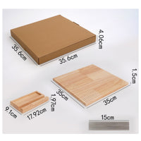 Natural Wood Crochet Blocking Board Metal Pins Wooden Blocking Board Upright Stand Craft Tool Precise Grid