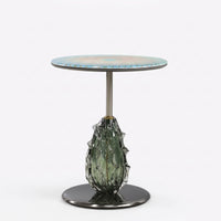 Glass Side Circular Table topsShaped Glass Table Textured for Living Room