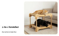 2-in-1 Design dual-level nailing Lounger Wear-Resistant Wooden Frame Cat Lounger long-lasting Pet Furniture Stable frame for felines, Kittens, Indoors, Living Room, Bedroom, By a sunlit location recess