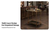 Versatile Multi-Tier Storage Cart Easy Mobility Rolling Bar Cart Rust Resistant Kitchen Serving Trolley Convenient Handle for Restaurant Employees, Homeowners, Chefs, Hotel, Dining Room, Pantry