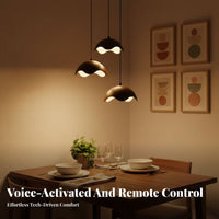 Retro Design 3-Head Cluster Hanging Light Hardwired 3-Light Hanging Lamp Easy Installation Walnut Finish Hanging Lamp Adjustable Height for Restaurant Owners, Homeowners, Interior Designers, Bar Counter, Kitchen Island, Bedroom, Hallway