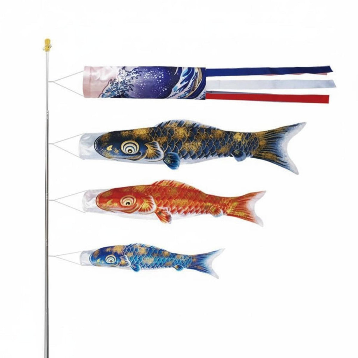 Japanese Carp Windsock Streamer Colorful Japanese Carp Windsock Koi Fish Flag for Outdoor