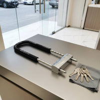 Glass Door Lock Anti-Burglary U-Shaped Lock Alloy Construction Security Hardware for Shop Owners, Cyclists, Outdoor