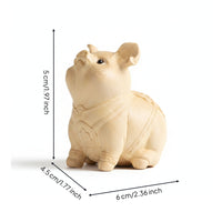 Pig Desk Ornament Lightweight Wooden Pig Figurine Desktop