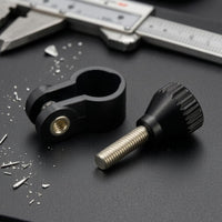 Cylindrical Opening Black Metal Flashlight Clamp Removable Threaded Flashlight Clip Sturdy Lighting Accessory Rust-Resistant