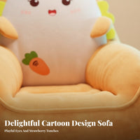 Cute Cartoon Design creatureShaped kids' Lounger Supportive restrest Floor Chair Soft and Comfortable children's Furniture Lightweight for Toddlers, Preschoolers, Girls, Playroom, Relaxing, Living Room, storytime corner
