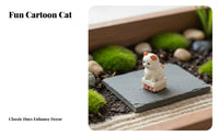 Small Feline Figurine Japanese-Aesthetic cat Figurine Adorable Design Cartoon Kitten Ornament for Kids, Fairy Garden, Bookshelf