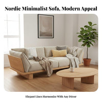 3-Seater Sofa Minimalist Design 3-Seater Fabric Settee Latex padding cushioning Couch for Apartment Dwellers, Small Families, Bedroom